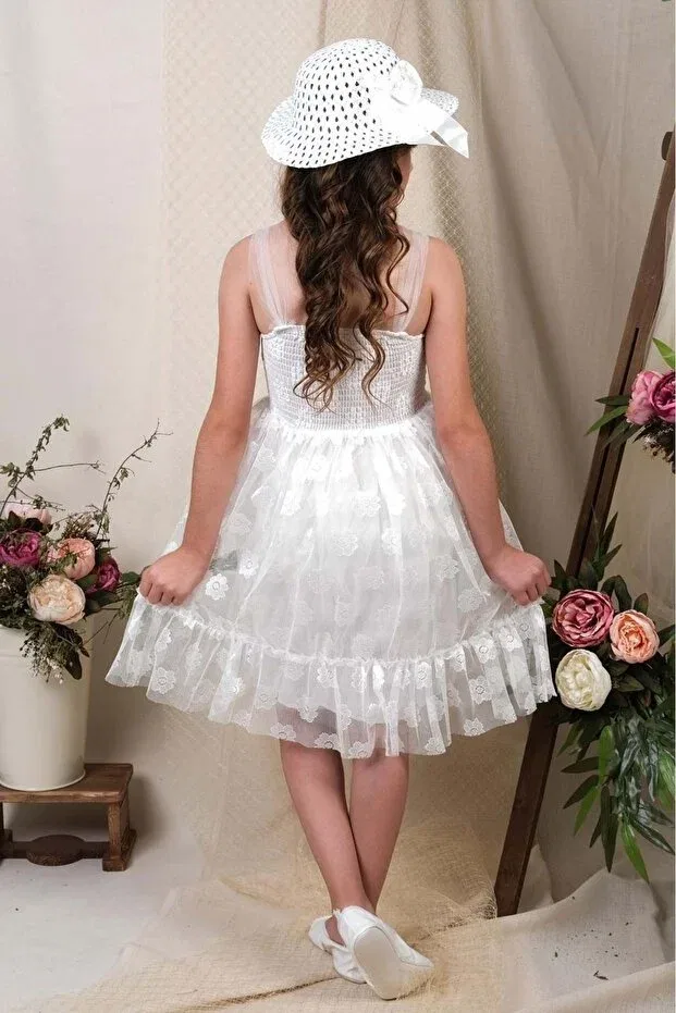 Детское платье для девочек из тюля Mnk Baby&Kids, White — фото 2