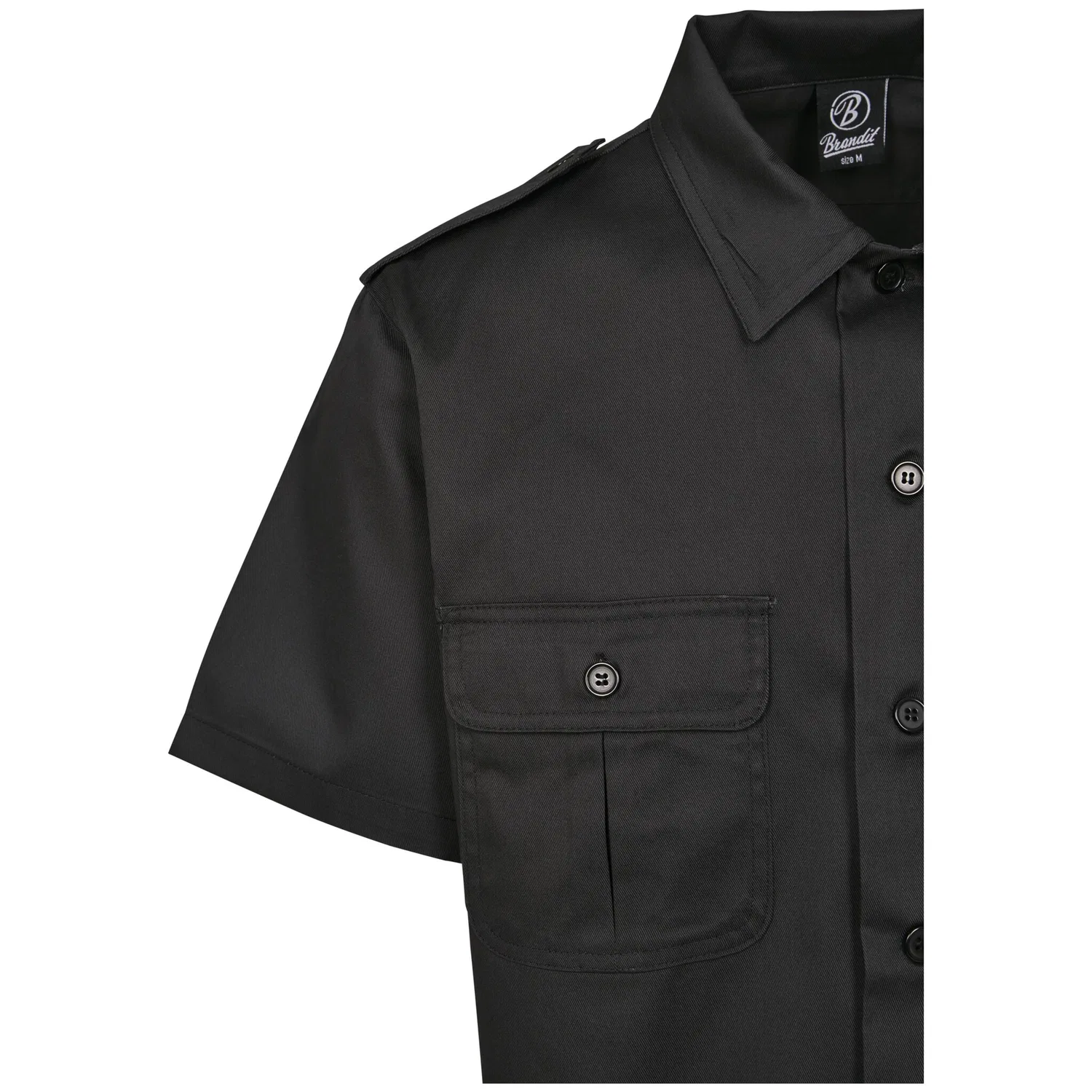 Мужская рубашка с коротким рукавом Brandit, Black — фото 4