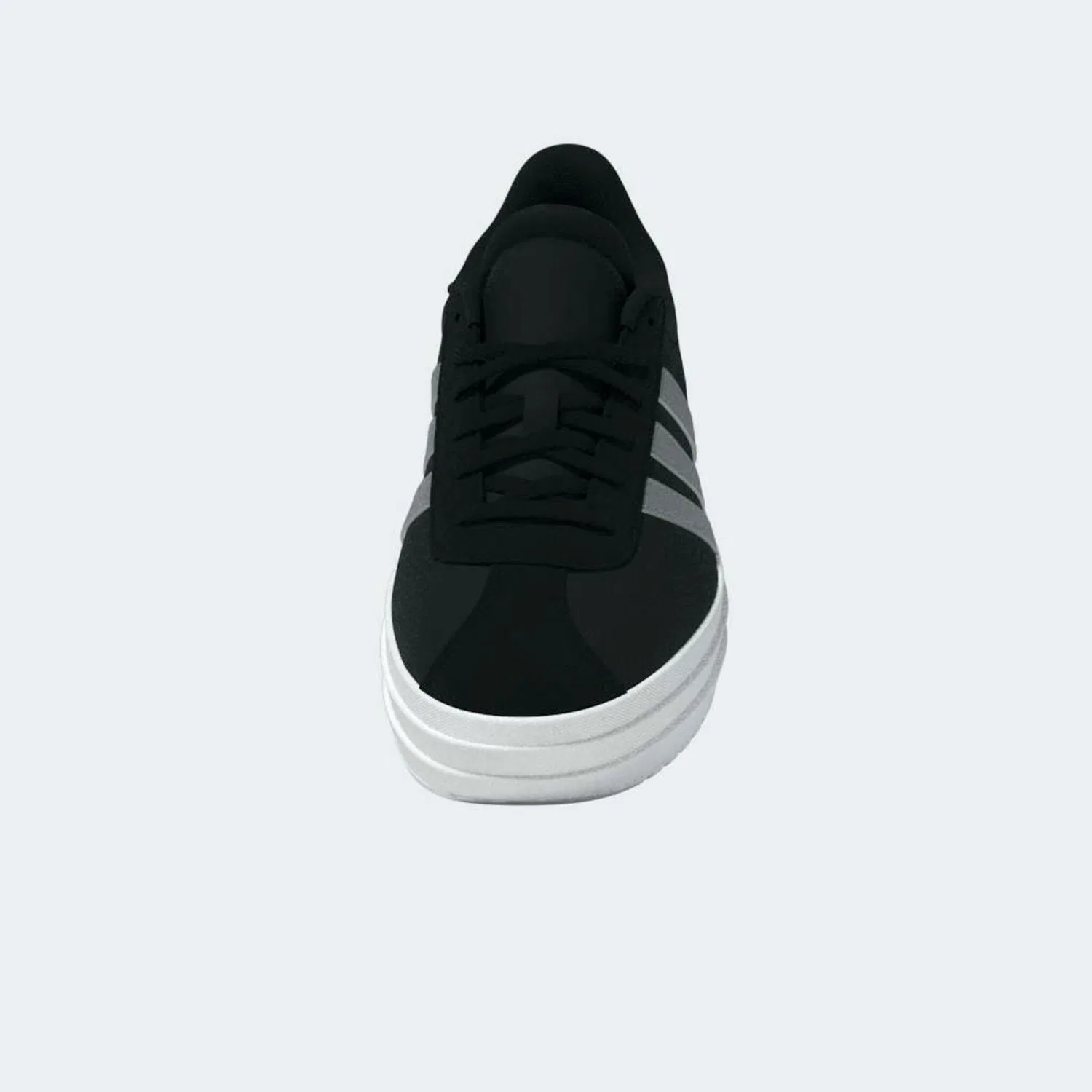 Детские кроссовки на платформе Adidas VL Court Bold, Core Black/Silver Metallic/Ftwr White — фото 4