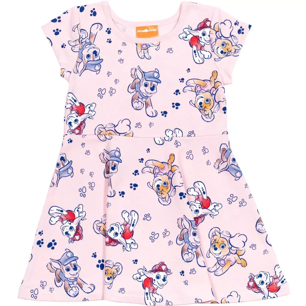 Детское платье для девочек с принтом PAW Patrol Skye Chase Marshall Girls French Terry Skater Dress and Scrunchie PAW Patrol, Pink — фото 3
