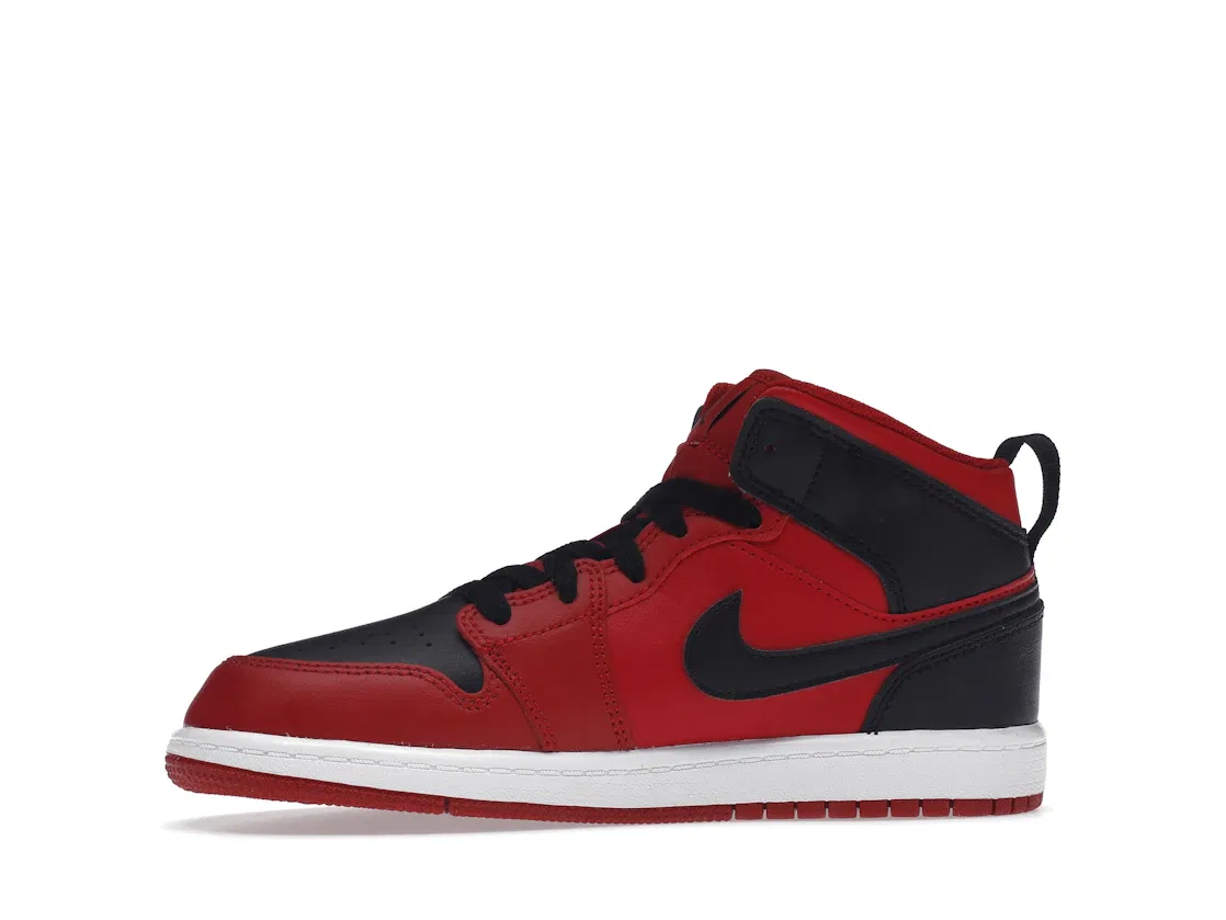 Детские кроссовки с принтом Jordan 1 Mid Reverse Bred Jordan, Red/Black — фото 3