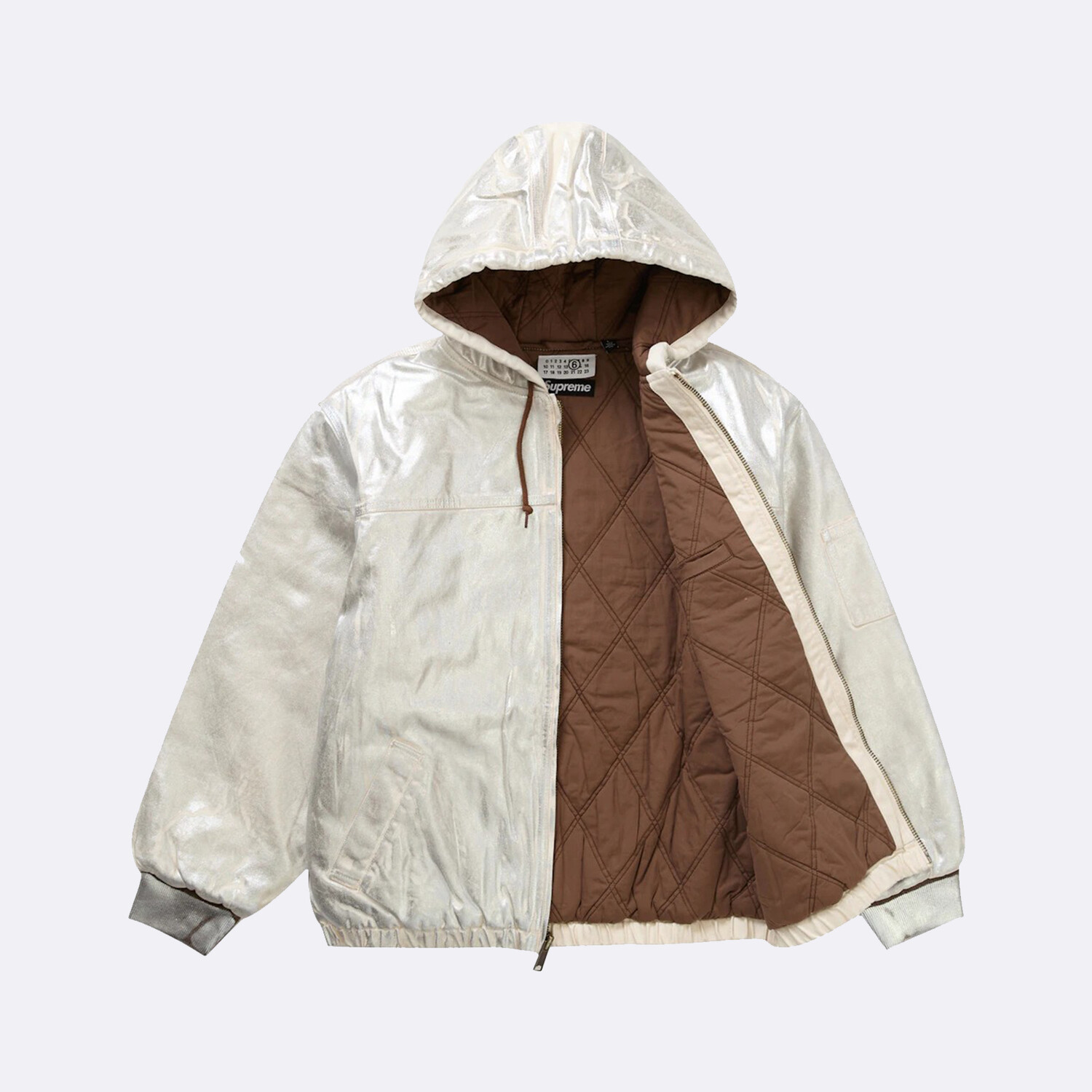 Куртка с капюшоном Supreme x MM6 Maison Margiela Foil, серебряный — фото 3