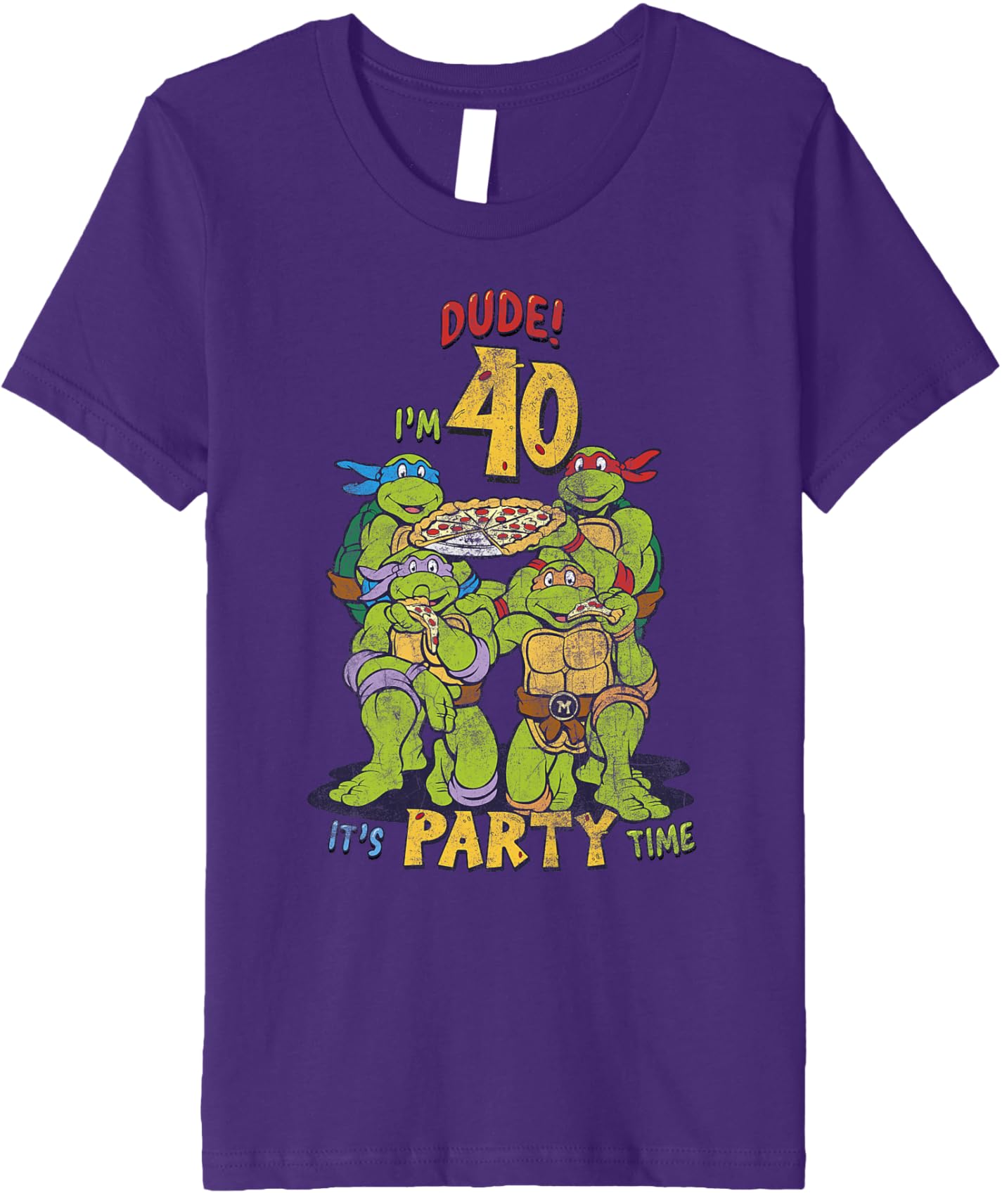 

Футболка для подростков Teenage Mutant Ninja Turtles 40th Birthday Pizza Party Premium, фиолетовый