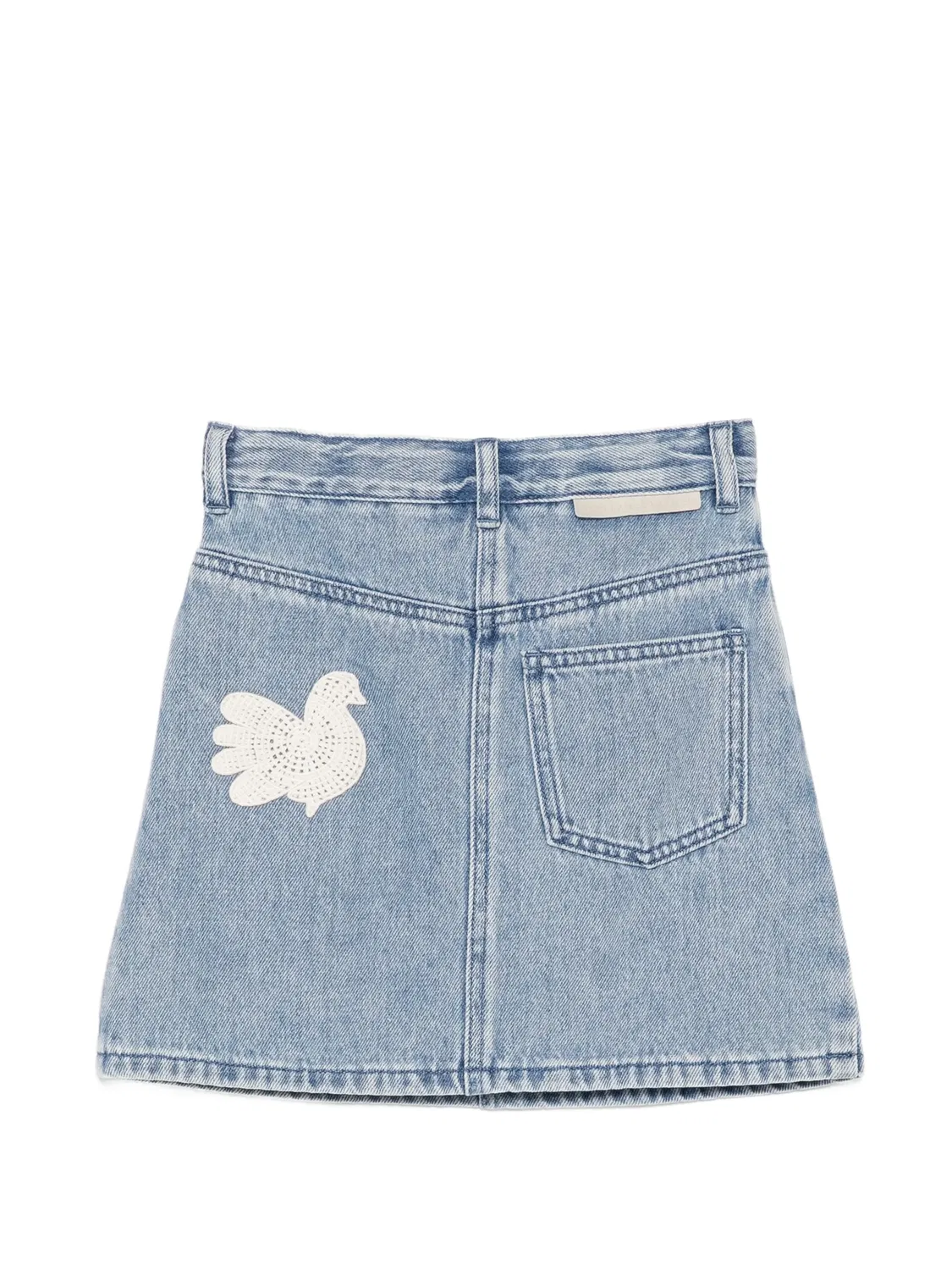 Джинсовая юбка с нашивкой Stella Mccartney Kids, синий — фото 2