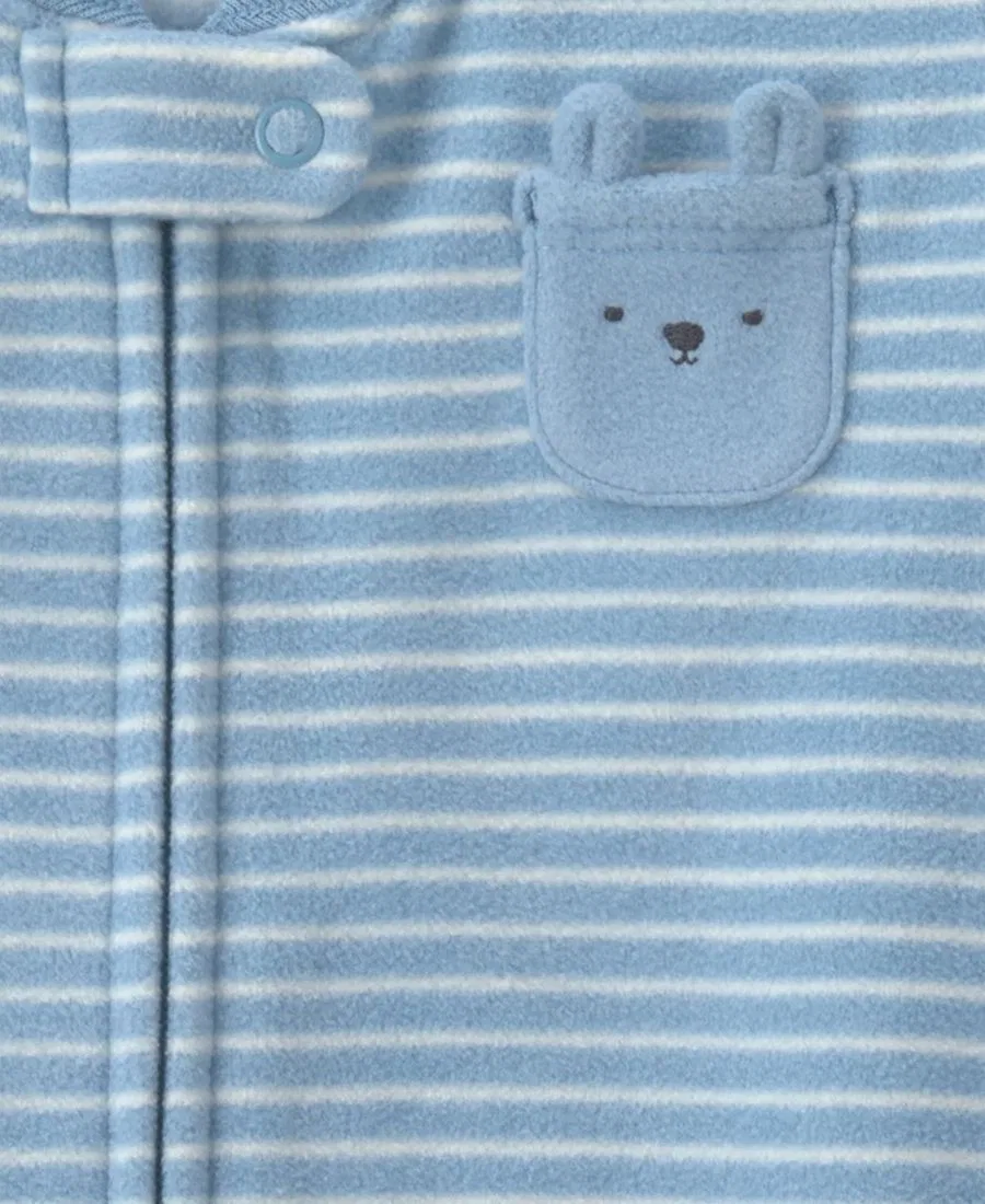 Одеяло-комбинезон из флиса с молнией, с длинным рукавом, свободного кроя Carter's, Blue — фото 3