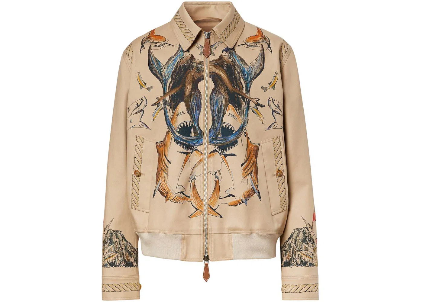 Мужская куртка-парка с принтом Marine Sketch-Print Burberry, Beige Multi