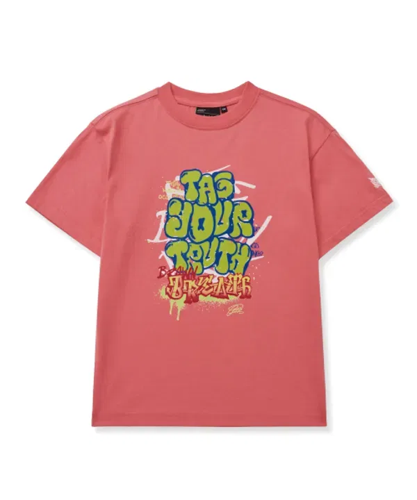 Футболка с принтом Kids tag graffiti tee, Brownbreath Kids, красно-оранжевый — фото 2