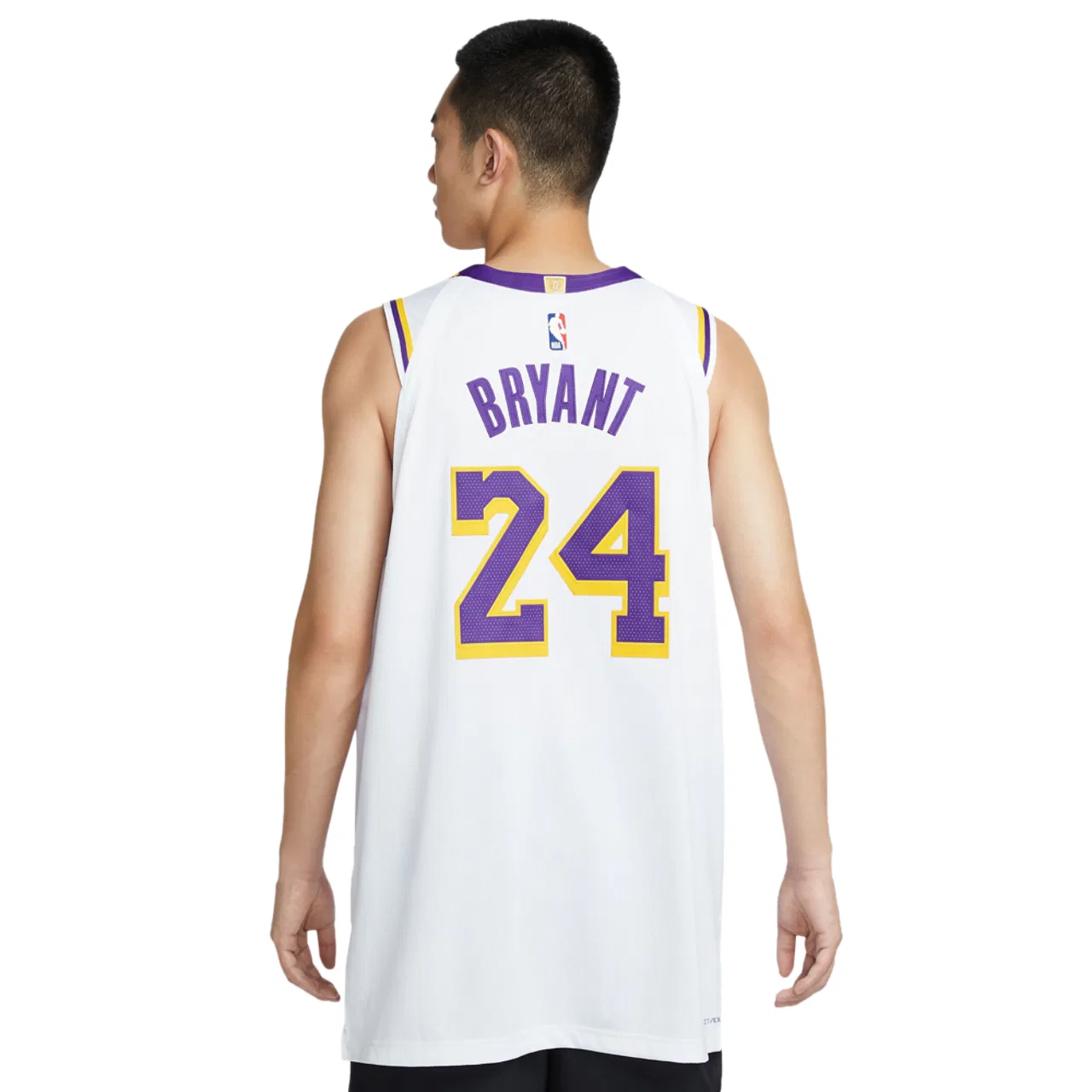 Мужская баскетбольная майка с технологией Dri-FIT ADV Lakers Association Edition Jersey Nike, белый/желтый/фиолетовый — фото 2