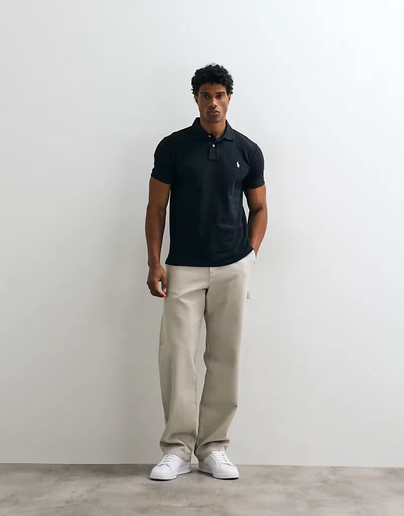 Поло Polo Ralph Lauren с логотипом-иконкой, приталенного кроя, из, темно-серый — фото 3