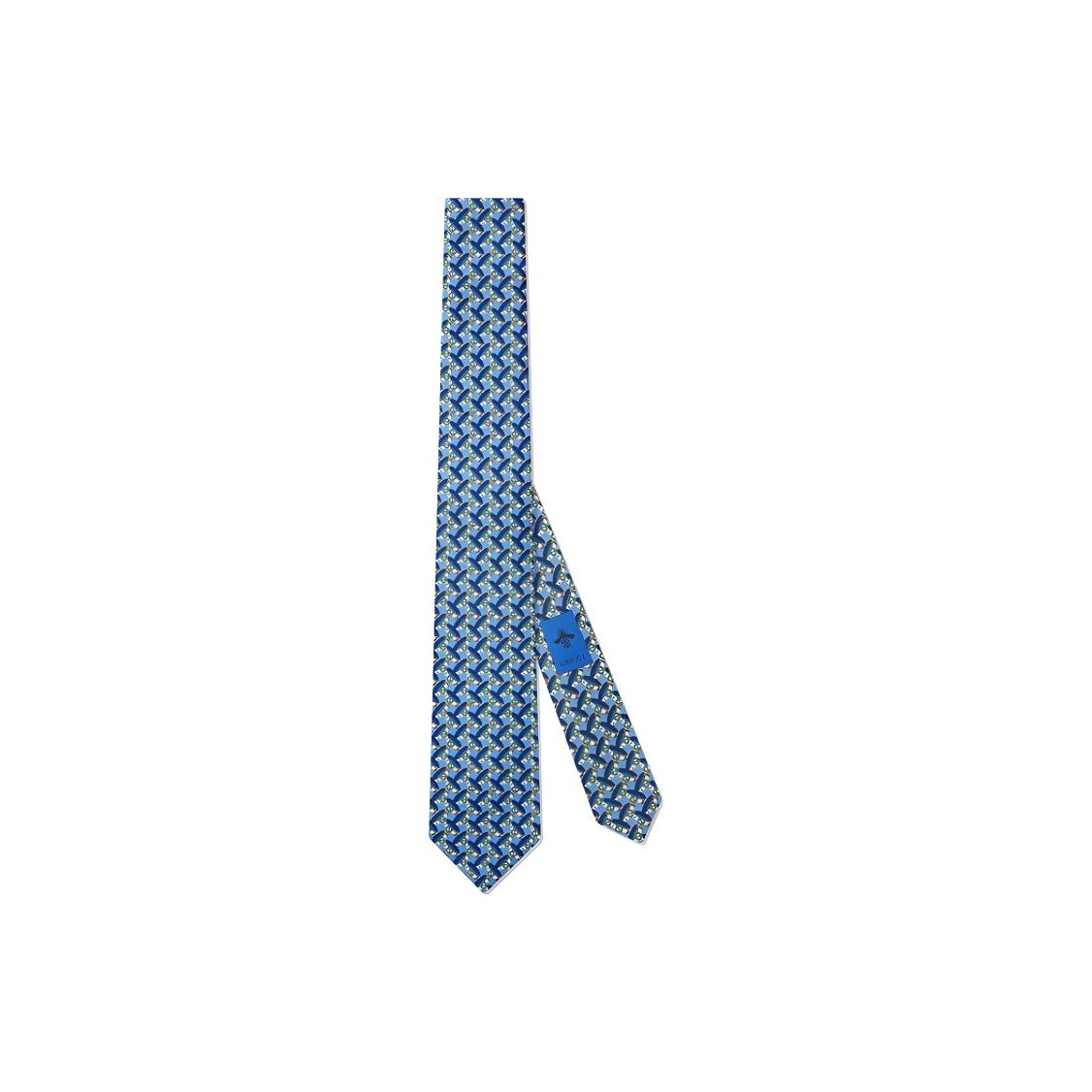 

GUCCI Шелковый галстук мужской сине-белый, Blue