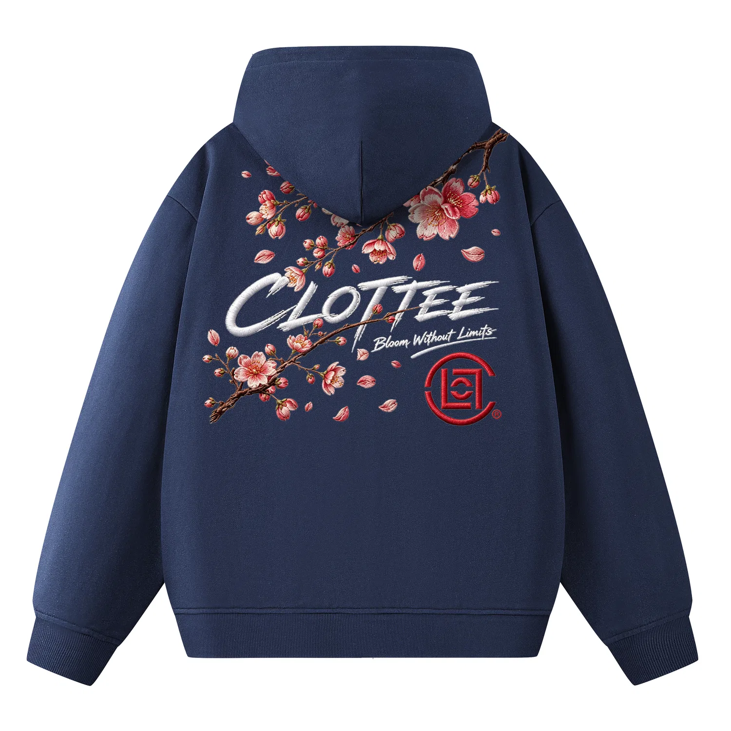 Детский худи с принтом сакуры CLOT X CLOTTEE, Light Heather Gray — фото 3