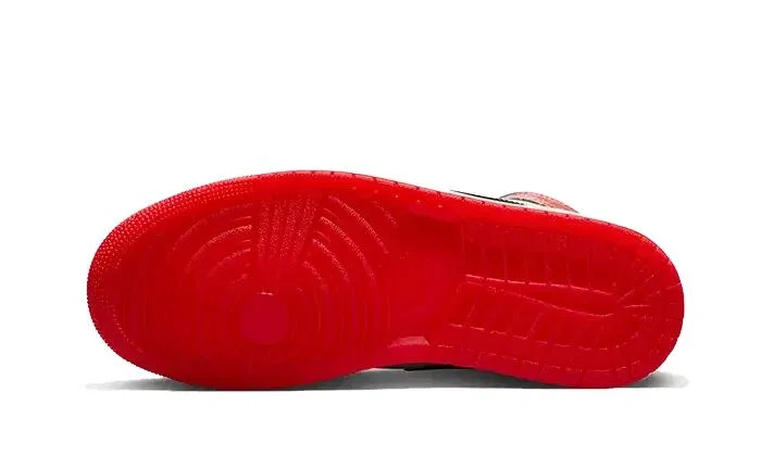 Детские высокие кроссовки с принтом Air Jordan 1 High OG Spider-Man Across the Spider-Verse Jordan, University Red Black White — фото 3