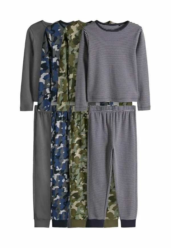 Пижамный комплект из 4 предметов с камуфляжным принтом Regular fit The Set, Navy, Khaki, темно-синий/хаки