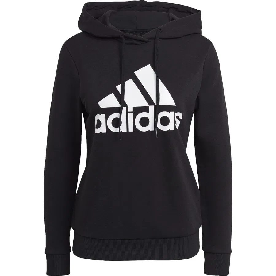 Худи свободного кроя с капюшоном Essentials Relaxed Logo Hoodie adidas, Черно-белый