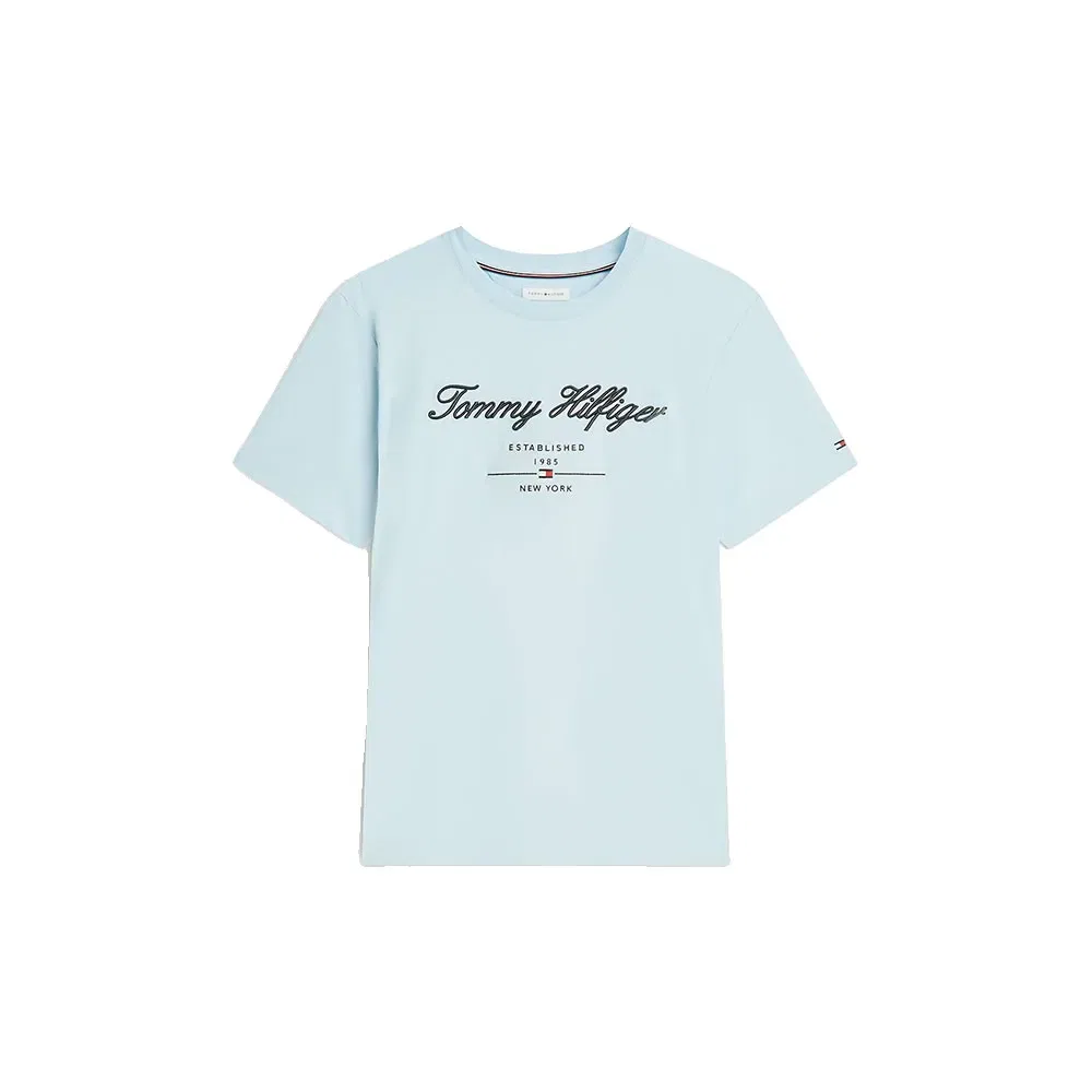 Футболка с коротким рукавом Script Logo Tommy Hilfiger, синий — фото 3