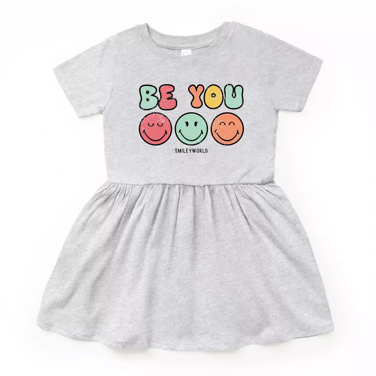 Детское платье для девочек с коротким рукавом Be You Groovy The Juniper Shop, Heather Grey