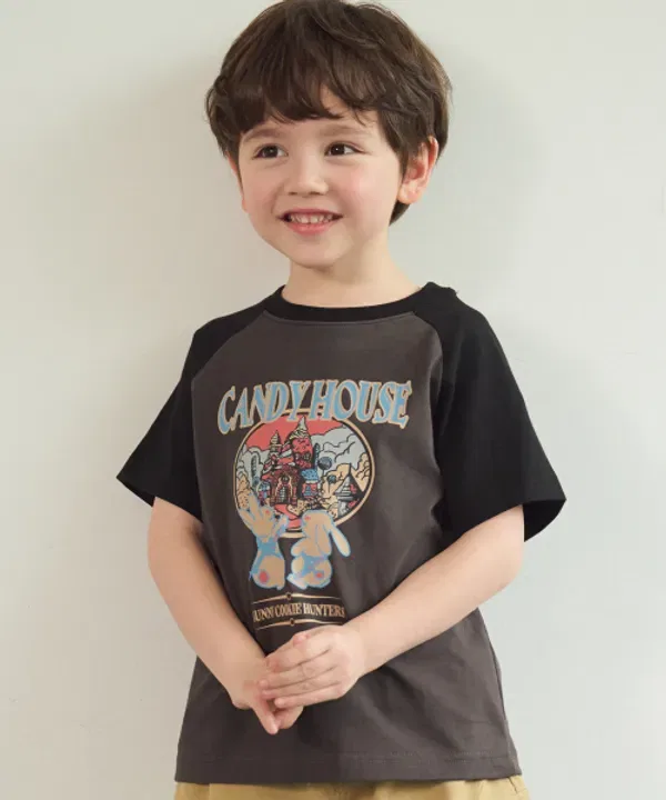 Футболка с коротким рукавом реглан candy house, Kids Kompagno, чарал