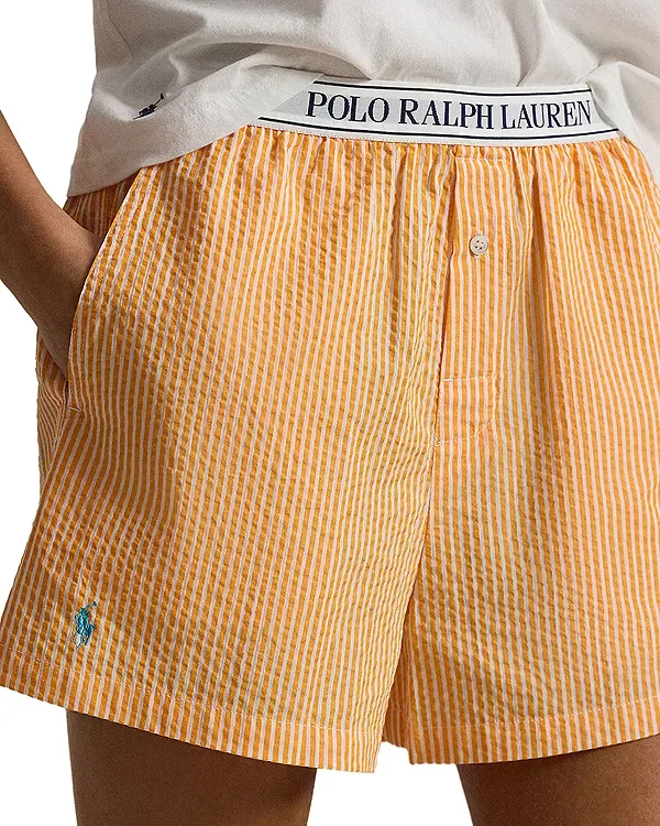 Женские шорты-боксеры из сейрсакера Polo Ralph Lauren, Carrot Curl — фото 3