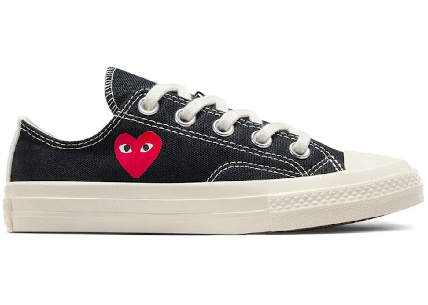 Детские кеды с принтом сердца Converse Chuck Taylor All Star 70 Ox Comme des Garcons PLAY Single Heart Black, Black/Red/Egret