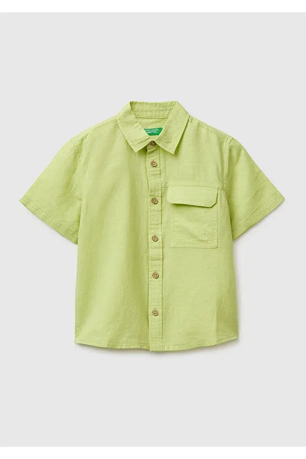 Детская рубашка для мальчиков с коротким рукавом United Colors Of Benetton, Yellow