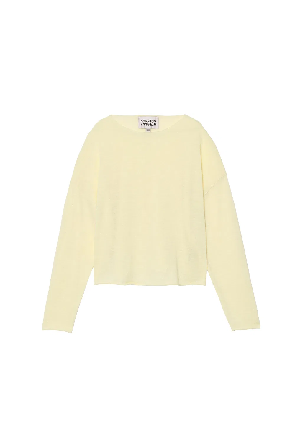 Укороченный джемпер из смеси льна и шерсти ZARA, Yellow — фото 3