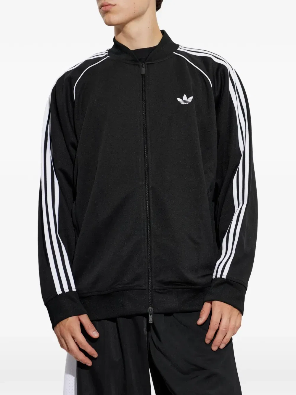 Свитшот с вышитым логотипом Adidas, черный — фото 3