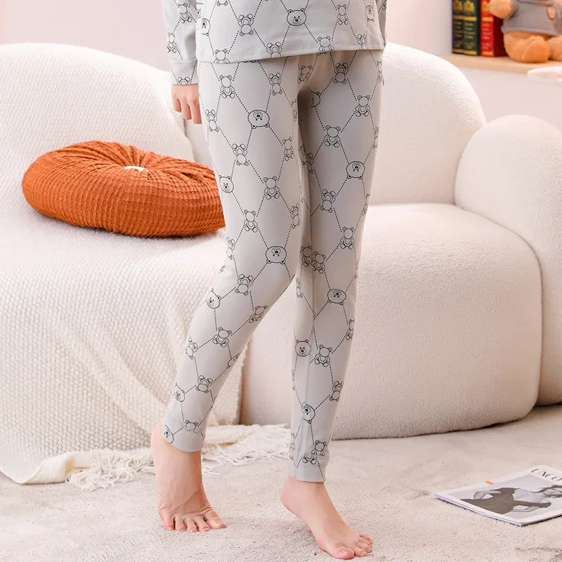 Детские термоштаны с принтом Cotton Gene, Gray Bear — фото 4