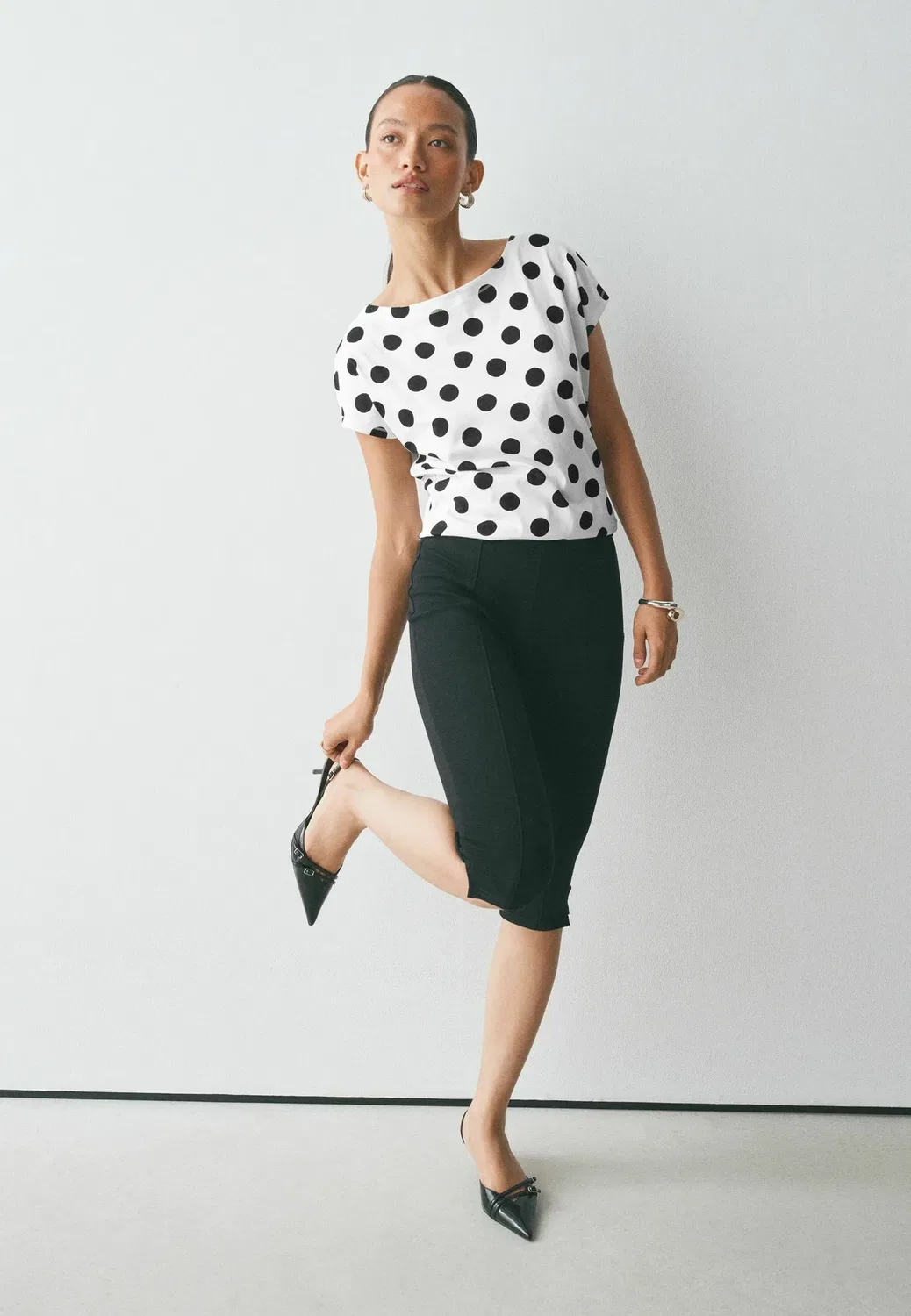 Футболка с коротким рукавом и принтом в виде кепки Next, White Polka Dot — фото 2
