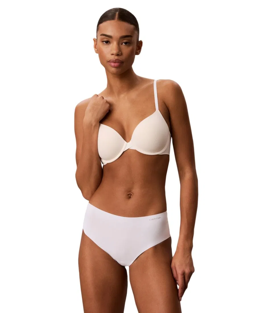 Трусы-слипы женские бесшовные из микрофибры с высокой посадкой Calvin Klein, Classic White — фото 3