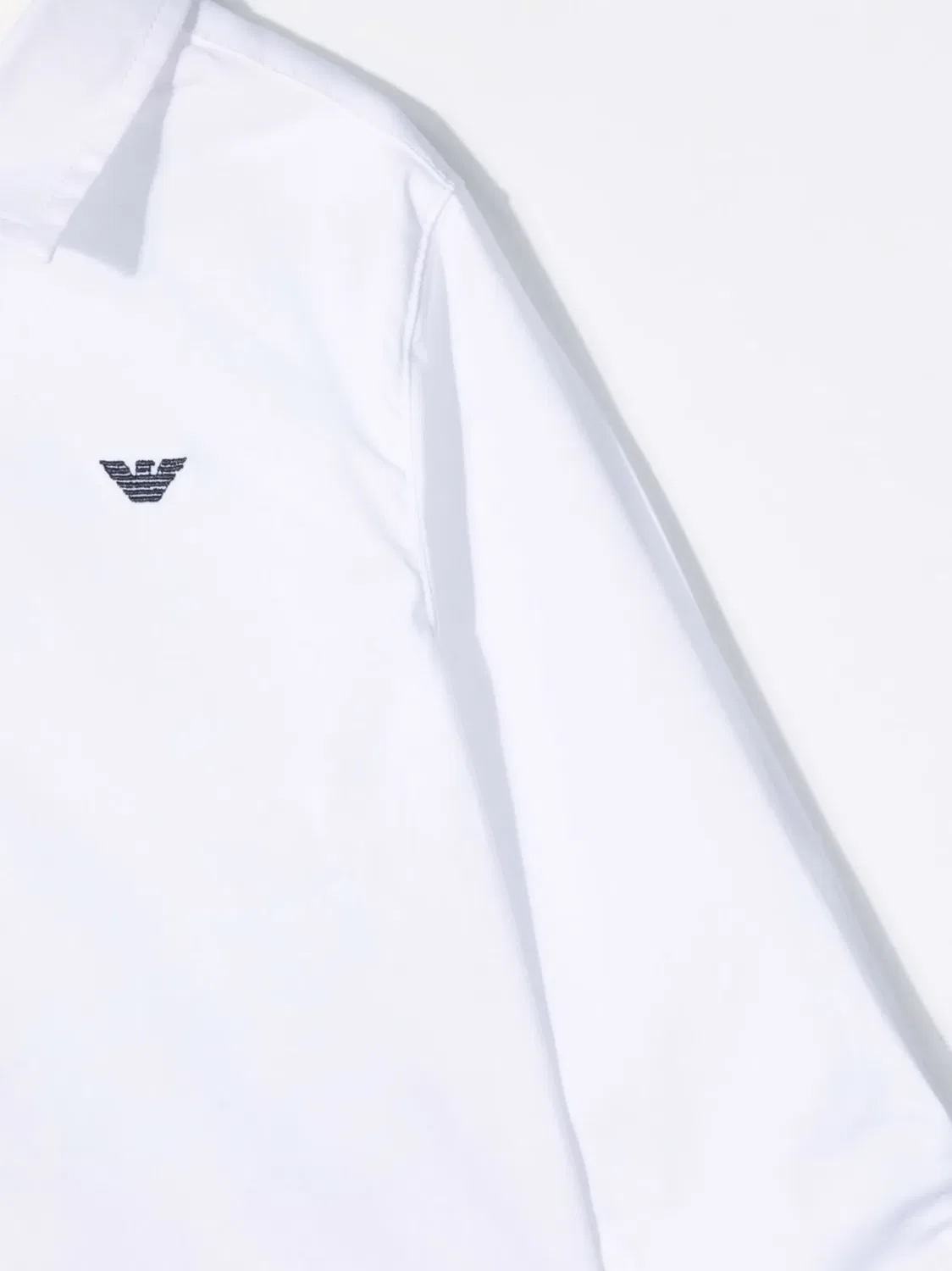 Рубашка из стрейч‑хлопка с логотипом Emporio Armani, белый — фото 3