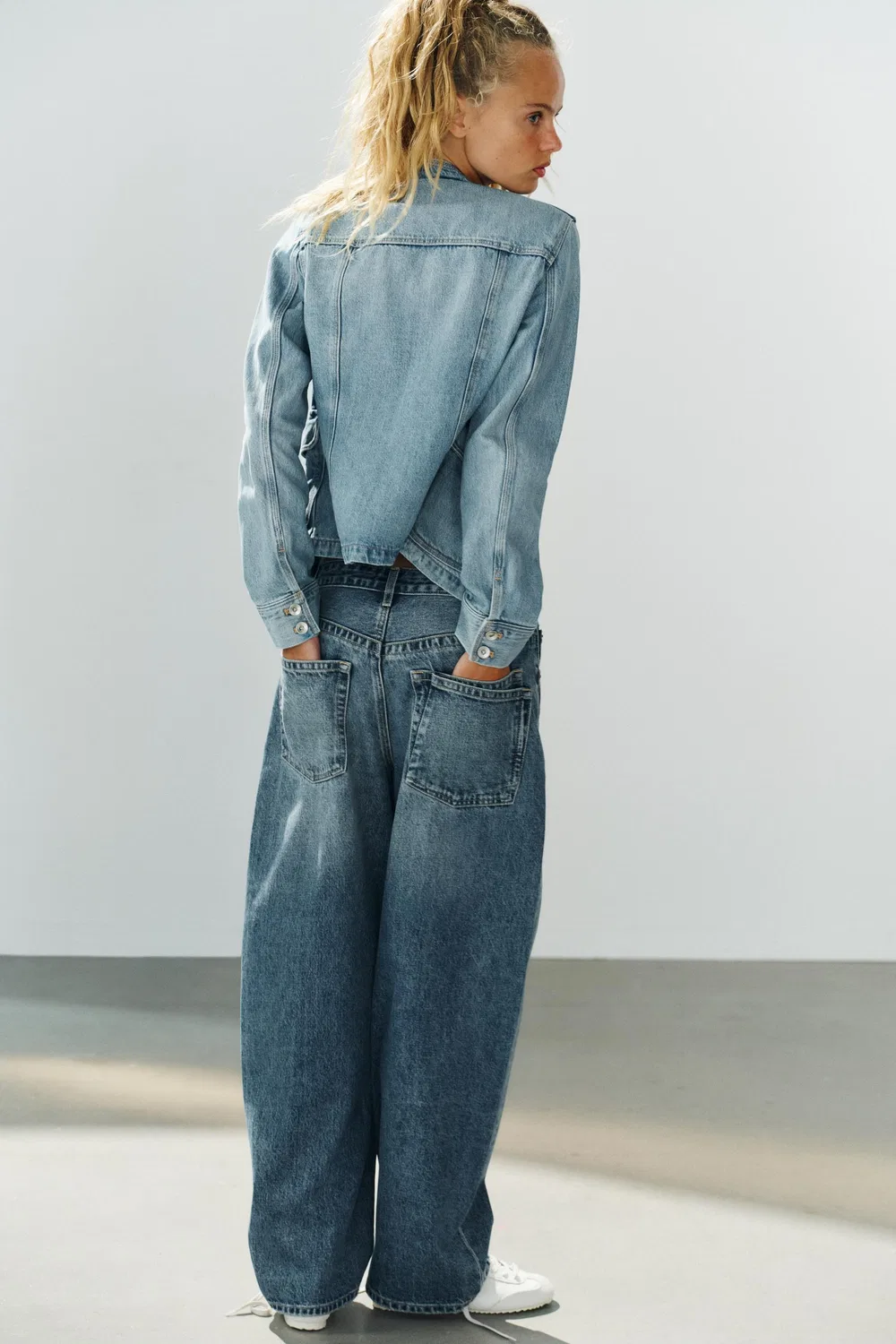Джинсы TRF средней посадки свободного кроя ZARA, Blue — фото 3