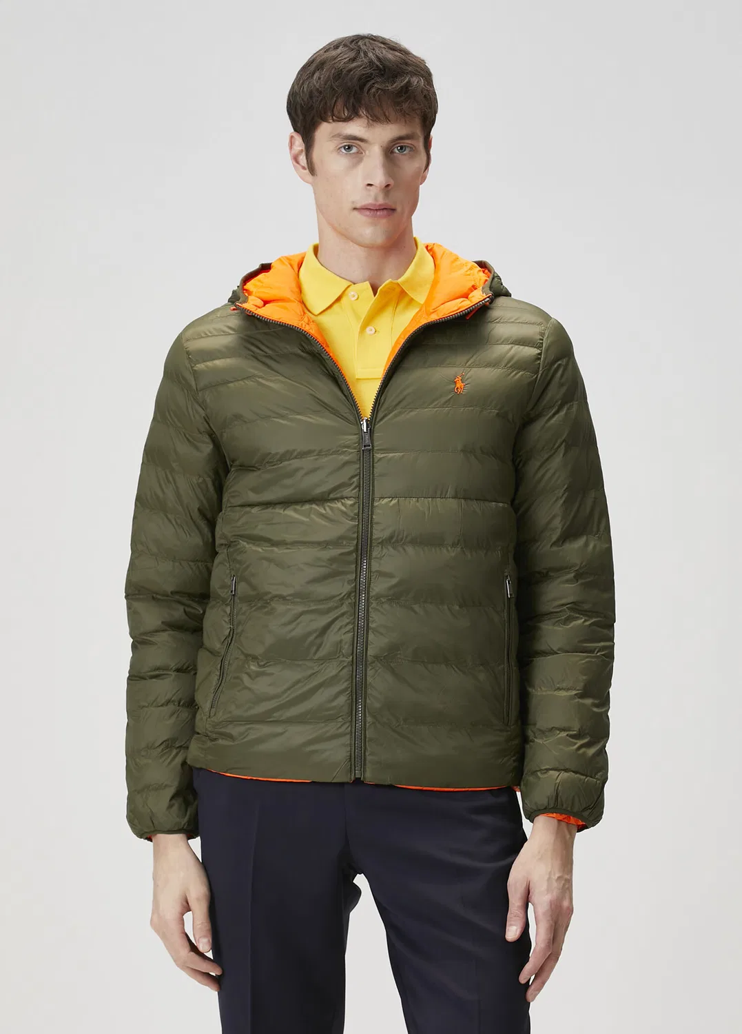 Пуховик двусторонний с капюшоном Polo Ralph Lauren, multi orange