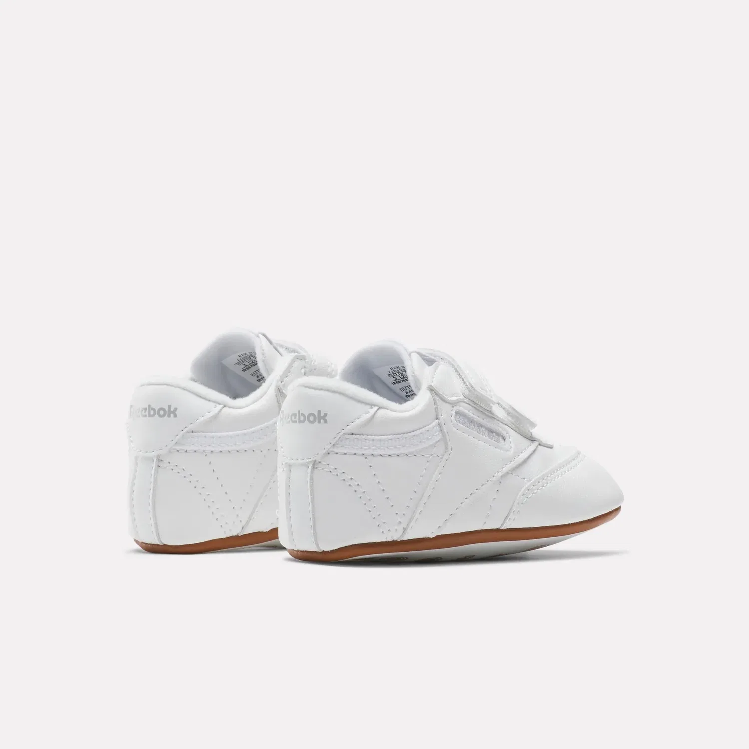 Детские кроссовки с мягким кожаным верхом и застежкой-велкро Club C Crib Reebok, White/White/White — фото 4