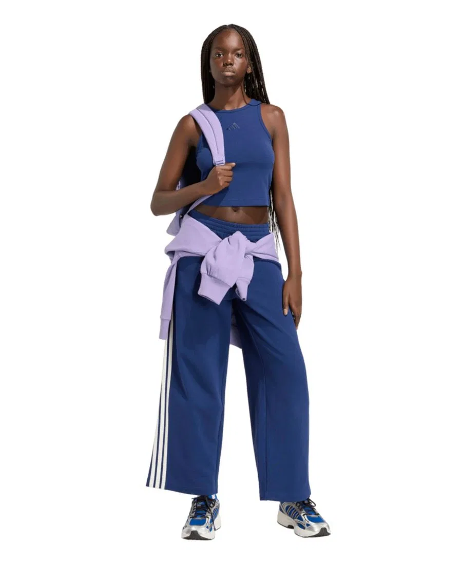 Штаны спортивные свободного кроя с лампасами adidas, Dark Blue Off White — фото 2