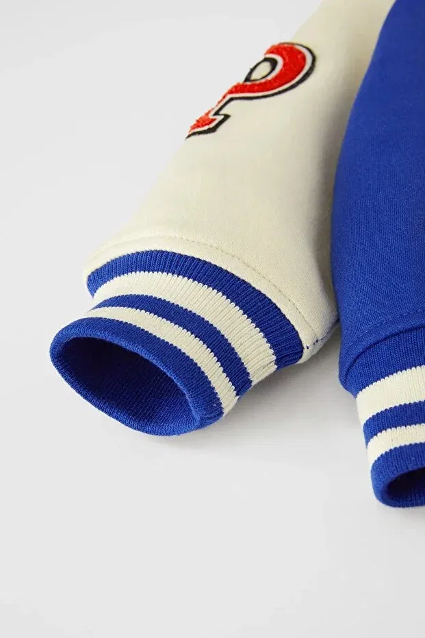Детская куртка-бомбер с принтом Havisa Kids, Saks Blue — фото 4