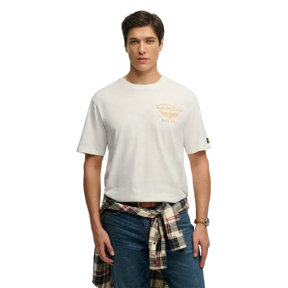 Футболка свободного кроя с коротким рукавом Heritage Biker Superdry, белый