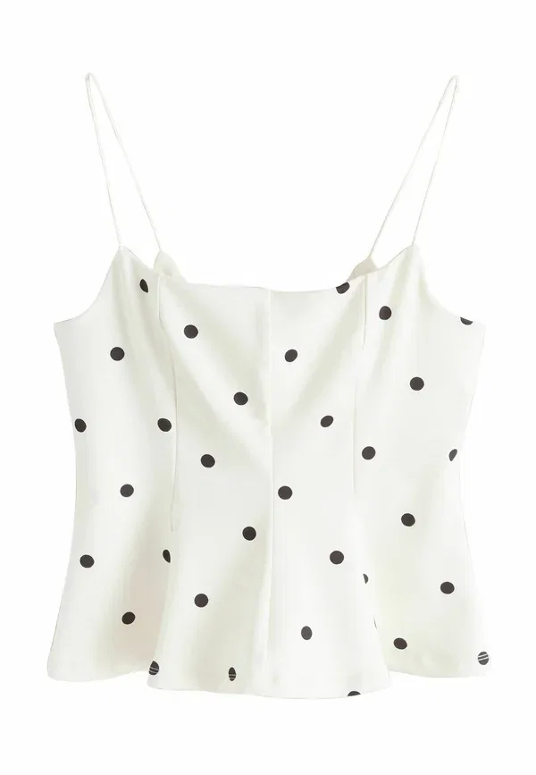 Топ с бретельками, рег. посадка, Polka Dot, Next, белый в горошек