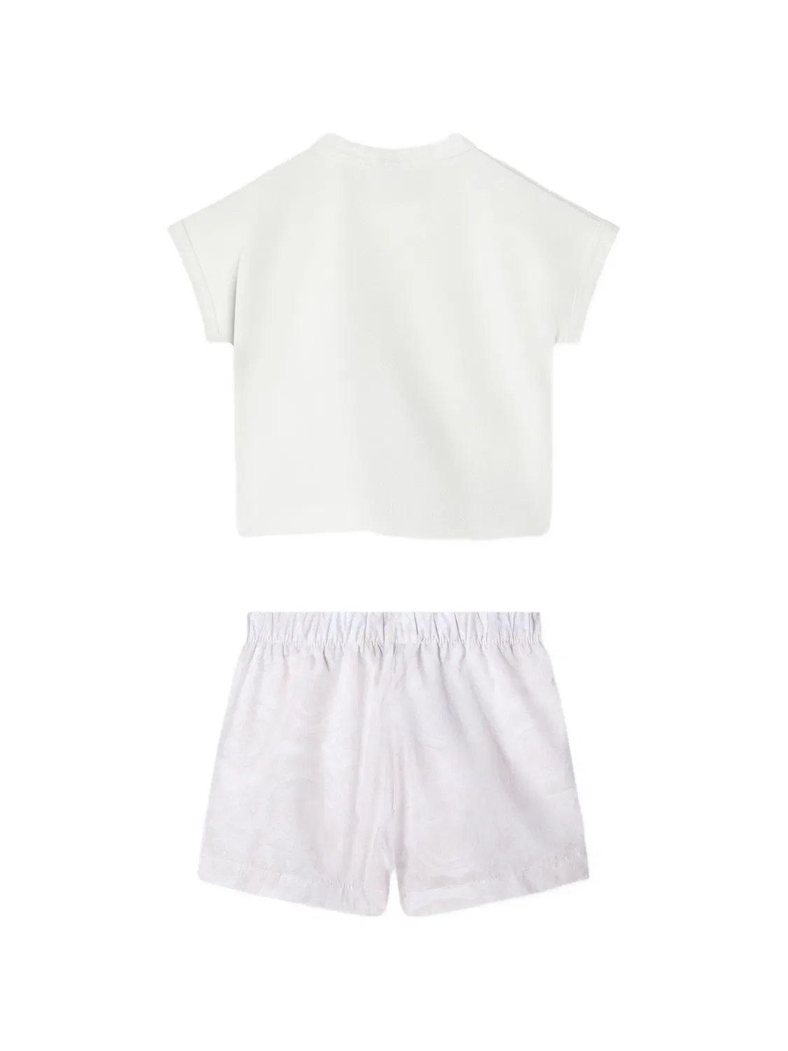 Комплект из футболки и шортов с принтом Barocco Versace Kids, белый — фото 2