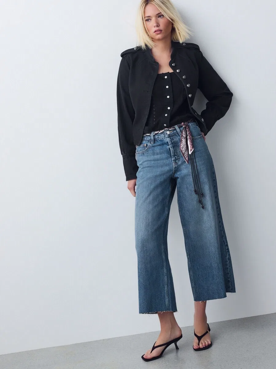 Джинсы Next Wide leg Jeans синего цвета — фото 2