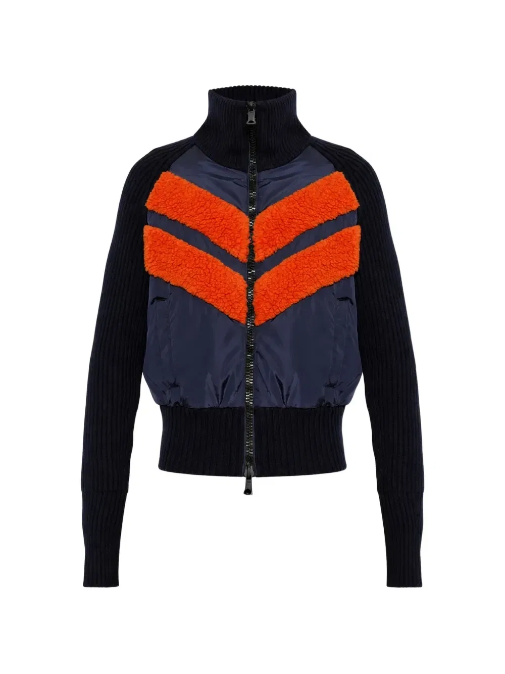 Куртка с трикотажными рукавами из флиса с шевроном DSQUARED2, синий