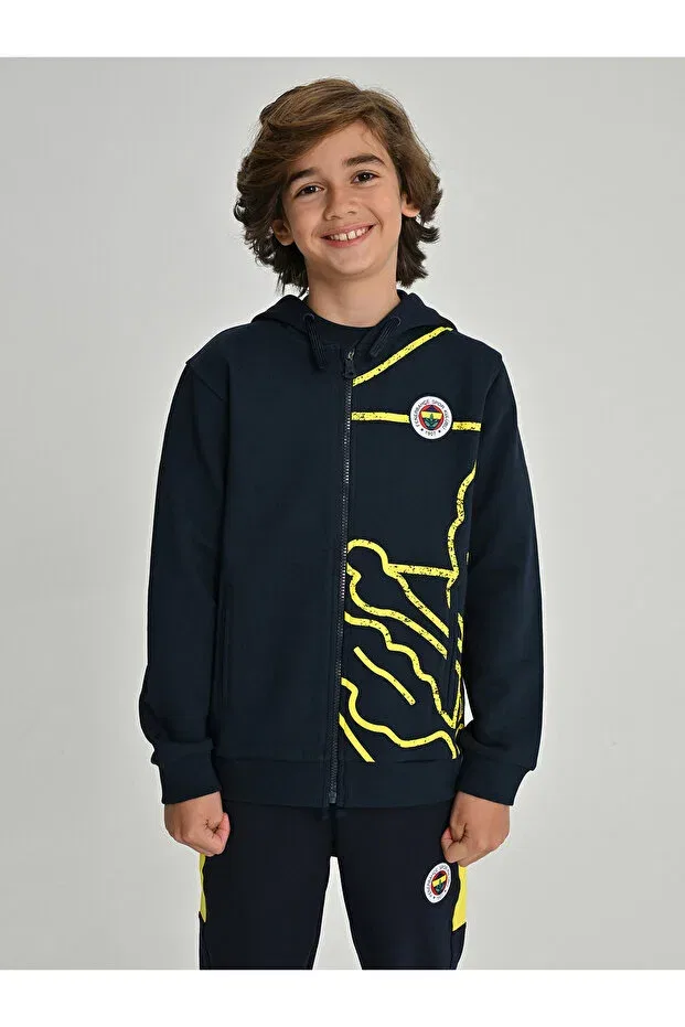 Детское худи для девочек с принтом Tribun All Over Print Sweat Fenerium, Fb Laci New