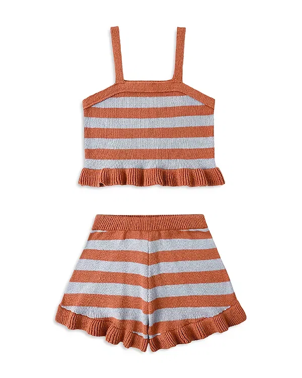 Детский комплект для девочек с полосками Naomi Rylee + Cru, Light Blue