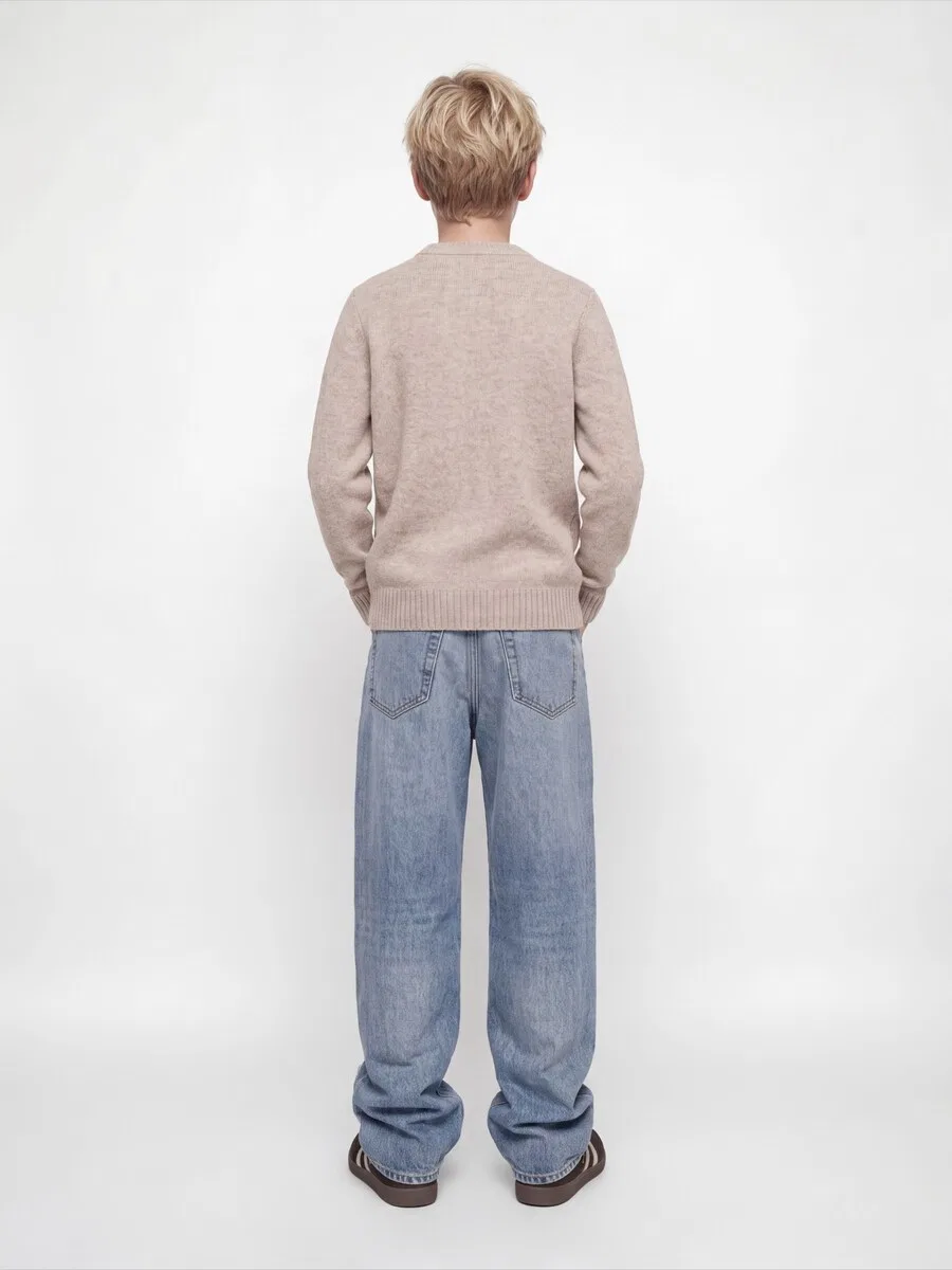 Детский свитер Jack & Jones Junior 'JJESOHO OLLIE' серо-бежевого цвета — фото 4