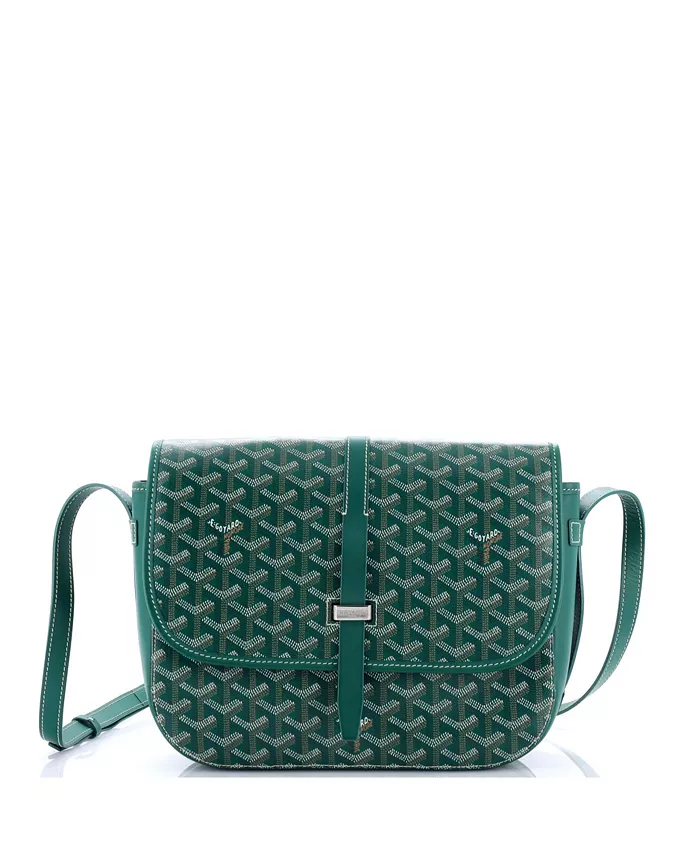 

Сумка-мессенджер MM Belvedere II из лакированного холста Pre-Owned Goyard, зеленый