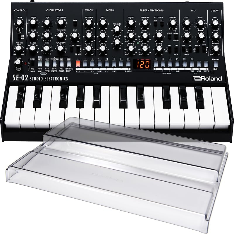 

Roland Boutique SE-02 с клавиатурой K-25m - комплект Decksaver Boutique Series SE-02 Analog Synthesizer