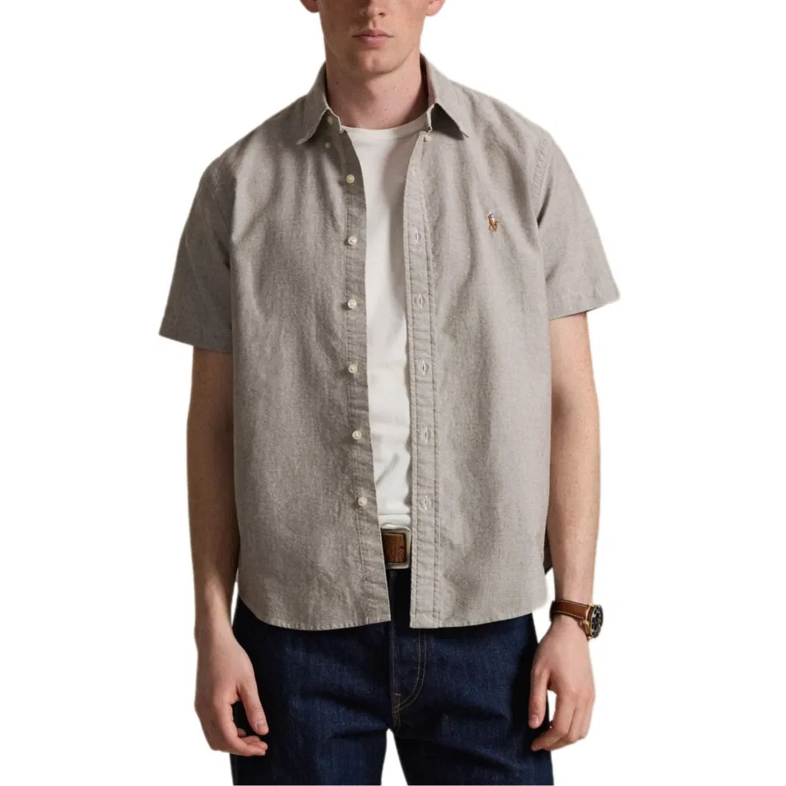 Мужская рубашка свободного прямого кроя Nutmeg Brown Polo Ralph Lauren, Nutmeg Brown — фото 4