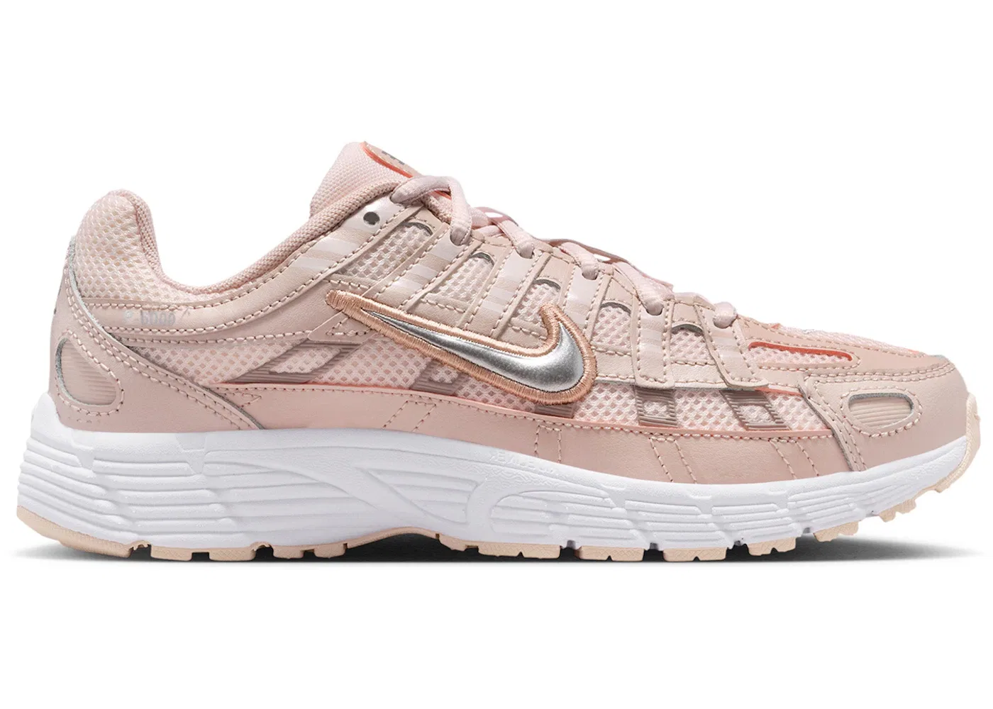 Детские кроссовки Lifestyle с сетчатым верхом Nike P-6000, Silt Red/Light Soft Pink/Particle Pink/Metallic Silver