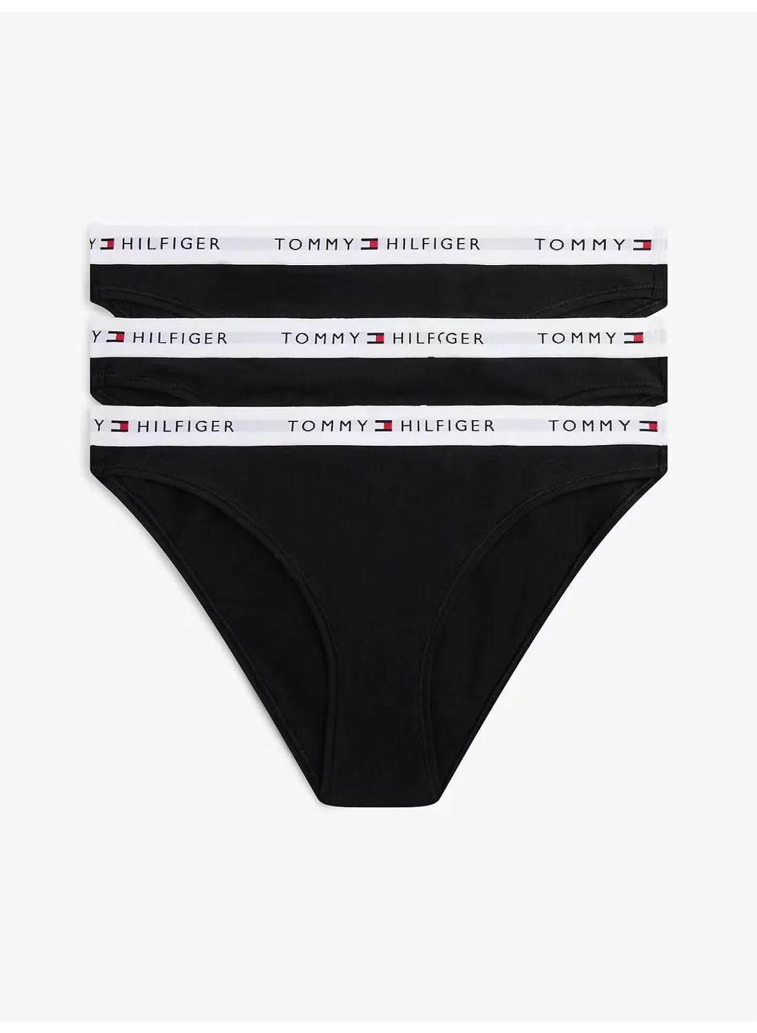 Трусы с эластичным поясом, комплект из 3 штук, Essential, Tommy Hilfiger, черный