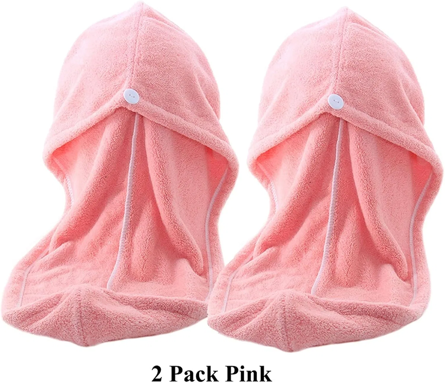 Шапочка для душа Microfibre, QYRKYP, 2 шт., Pink — фото 2