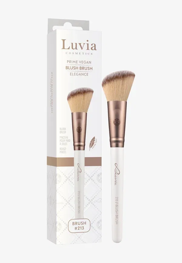 Кисть для румян скошенная Blush Brush Luvia Cosmetics Coffee, Pearl, кофейный — фото 2